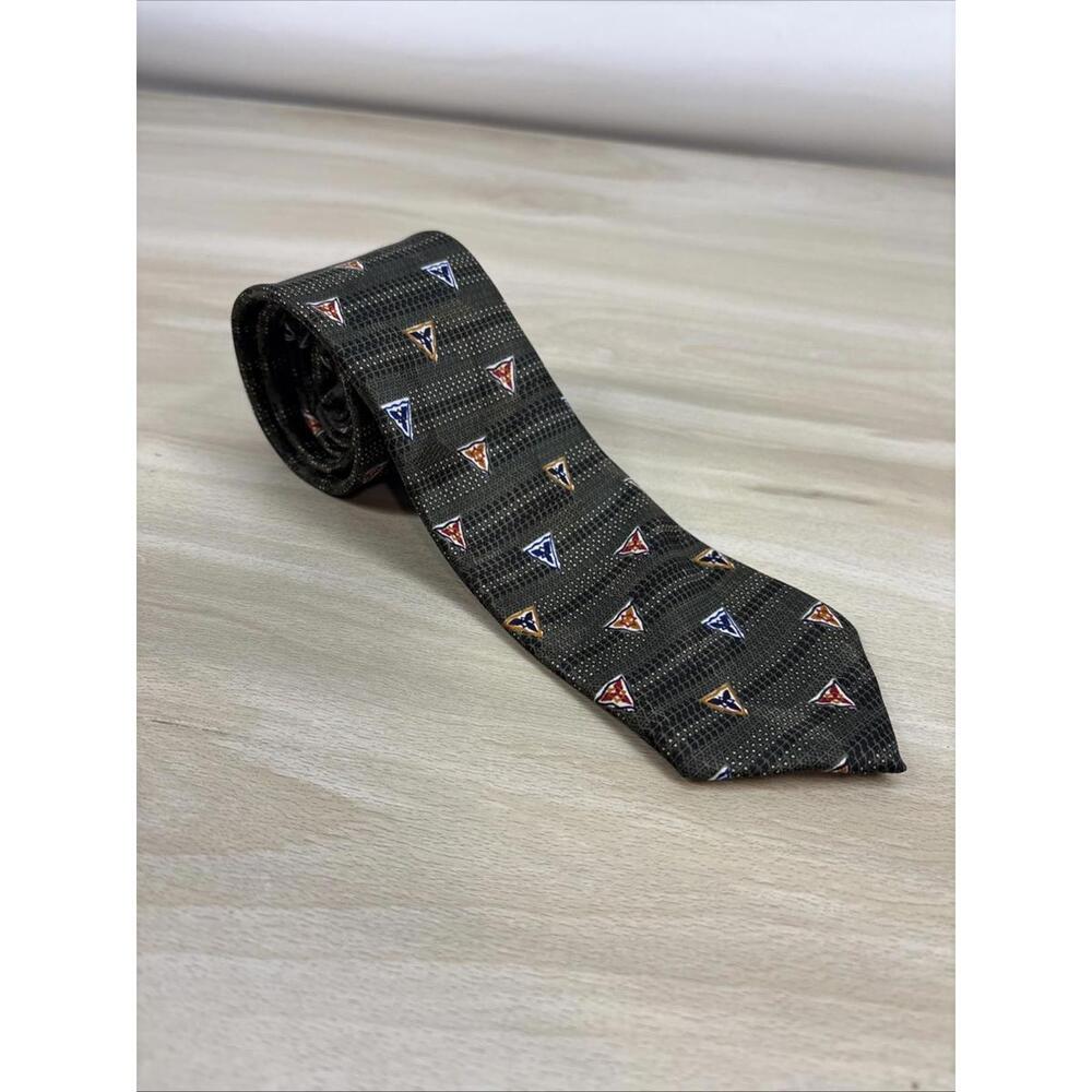 Michael James triangle green necktie Vintage